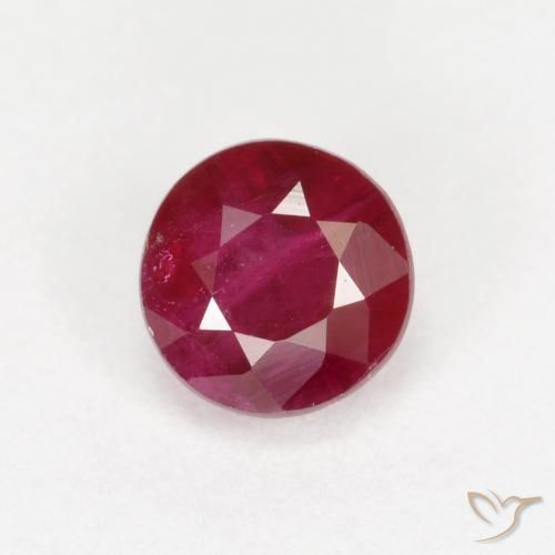 0.49ct Natürlicher dunkelrot Rubin, Runden, SI