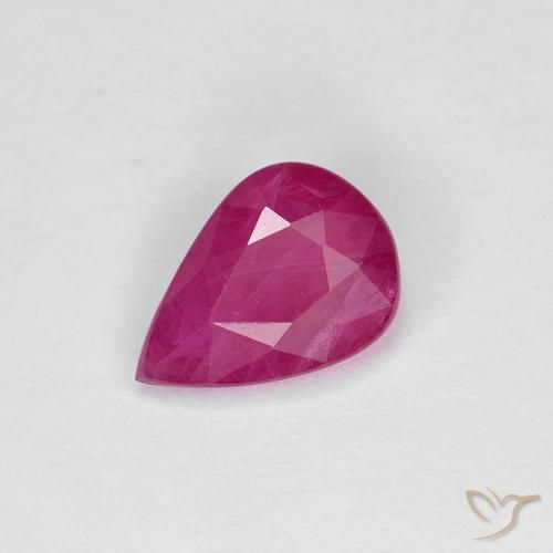 0.86ct Natürlicher Mittelrot Rubin, Birnenform, VS