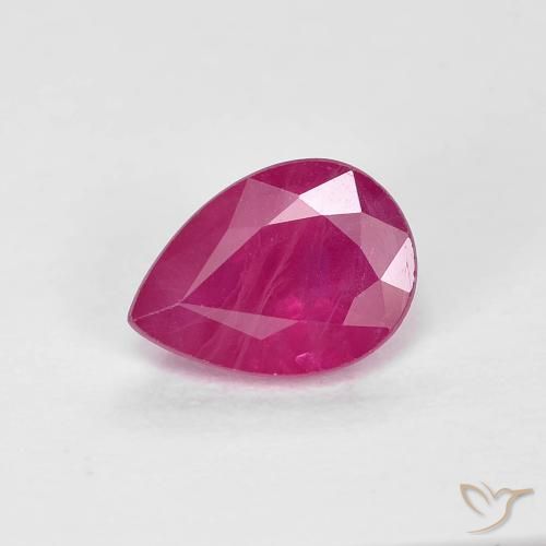 0.94ct Natürlicher Rosaig-rot Rubin, Birnenform, VS