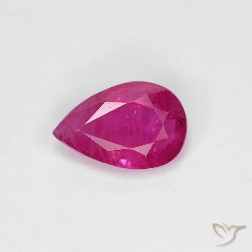 0.71ct Natürlicher Hellrot Rubin, Birnenform, VS