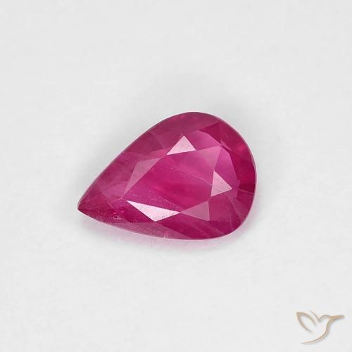 0.73ct Natürlicher rötlich-rosa Rubin, Birnenform, VS