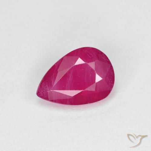 0.86ct Natürlicher rötlich-rosa Rubin, Birnenform, VS