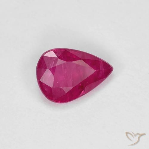 0.84ct Natürlicher Rosaig-rot Rubin, Birnenform, VS