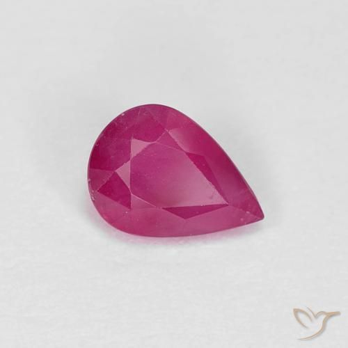 0.96ct Natürlicher rötlich-rosa Rubin, Birnenform, VS