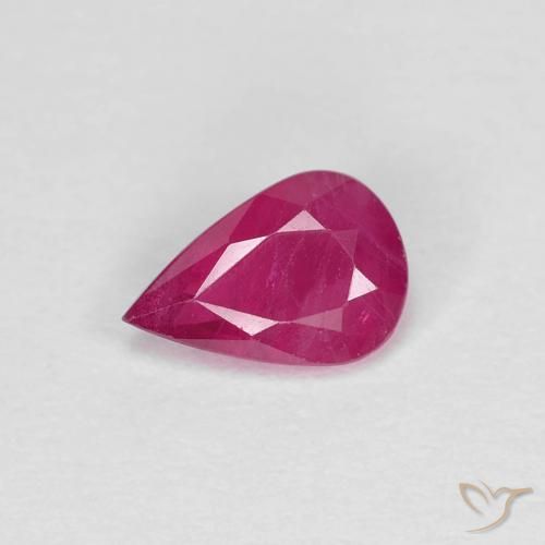 0.70ct Natürlicher rötlich-rosa Rubin, Birnenform, VS