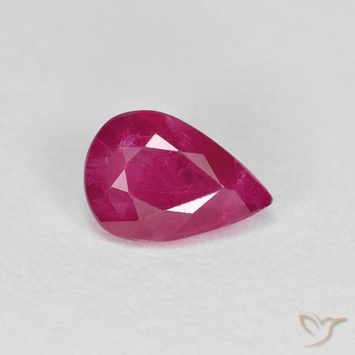0.79ct Natürlicher Rosaig-rot Rubin, Birnenform, VS