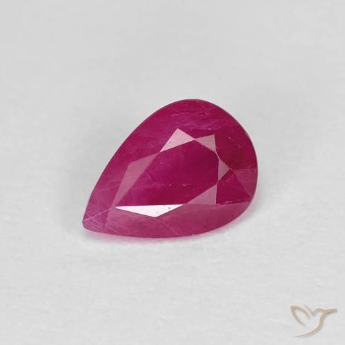 0.95ct Natürlicher Mittelrot Rubin, Birnenform, VS