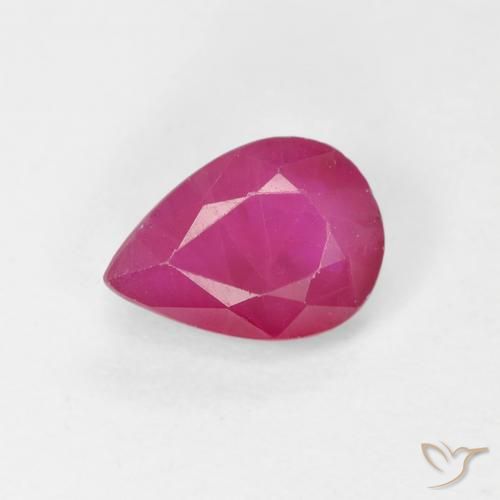 0.99ct Natürlicher rötlich-rosa Rubin, Birnenform, VS-SI