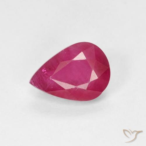 0.96ct Natürlicher Rosaig-rot Rubin, Birnenform, VS-SI