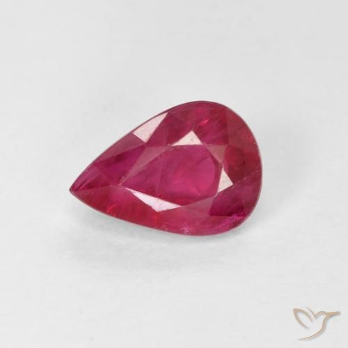 0.92ct Natürlicher Rosaig-rot Rubin, Birnenform, VS-SI