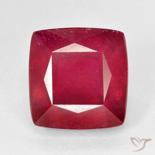 7.67ct Natürlicher dunkelrot Rubin, Kissen, VS