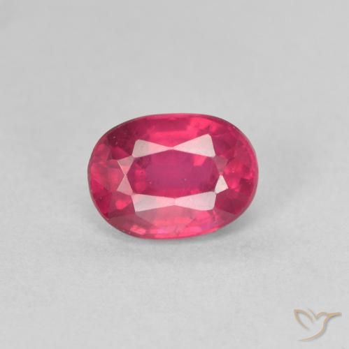 1.23ct Natürlicher rötlich-rosa Rubin, Oval, VS