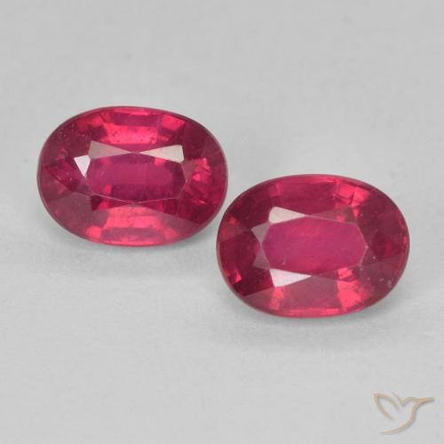 2.55ctw Natürlicher Tiefes rötliches Rosa Rubin, Oval, VS-SI