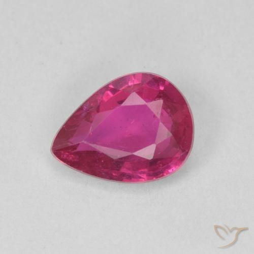 0.81ct Natürlicher Hellrot Rubin, Birnenform, SI