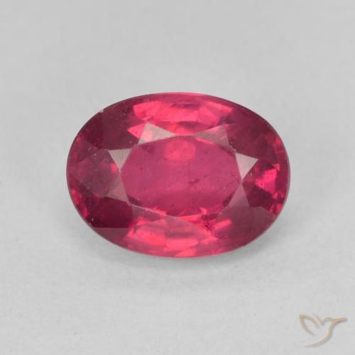 1.87ct Natürlicher Tiefes rötliches Rosa Rubin, Oval, VS, Photo A
