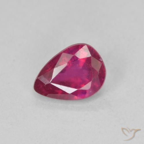 0.93ct Natürlicher Hellrot Rubin, Birnenform, VS-SI