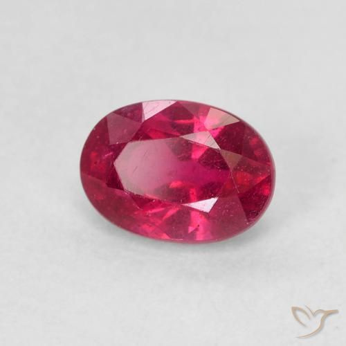 1.34ct Natürlicher Tiefes rötliches Rosa Rubin, Oval, VS