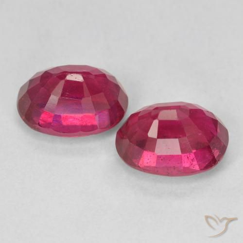 4.17 ct natürliche Tiefes rötliches Rosa Rubin-Edelsteine, Oval, VS
