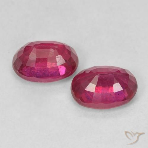 2.49 ct natürliche Medium Dark-Red Rubin-Edelsteine, Oval, VS