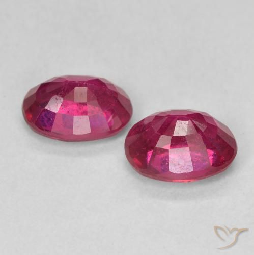 2.12 ct natürliche Hellrot Rubin-Edelsteine, Oval, VS