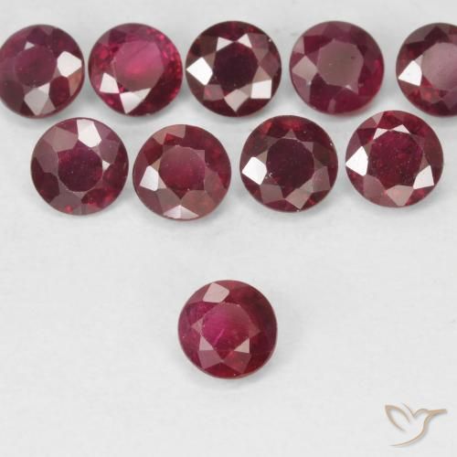0.30ct Natürlicher tiefrot Rubin, Runden, VS