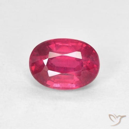 1.29ct Natürlicher Tiefes rötliches Rosa Rubin, Oval, VS