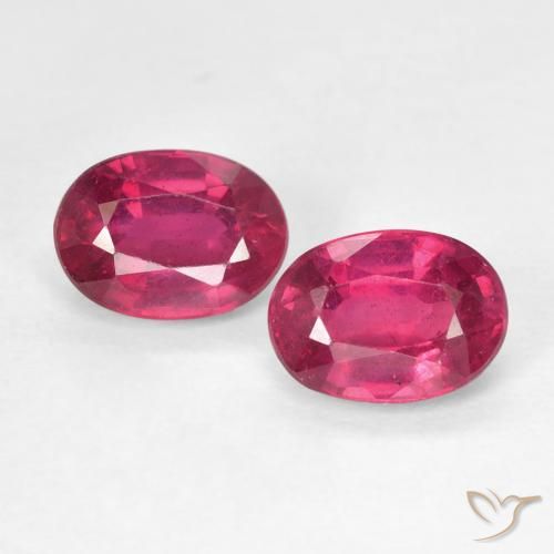 2.19ctw Natürlicher Rosaig-rot Rubin, Oval, VS