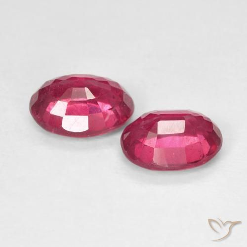 2.10 ct natürliche Tiefes rötliches Rosa Rubin-Edelsteine, Oval, VS