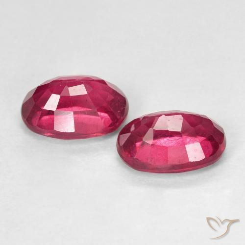 2.44 ct natürliche Tiefes rötliches Rosa Rubin-Edelsteine, Oval, VS