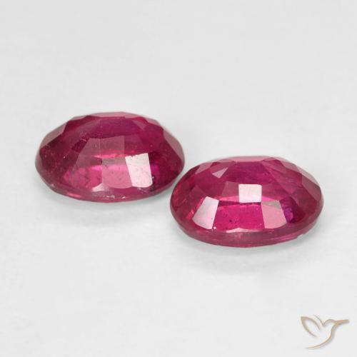 2.37 ct natürliche Tiefes rötliches Rosa Rubin-Edelsteine, Oval, VS