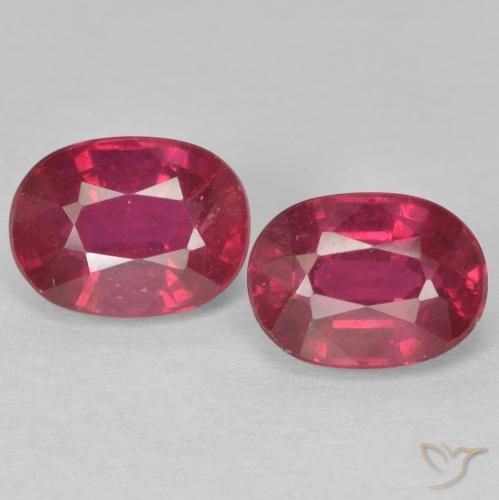 2.68ctw Natürlicher Medium Dark-Red Rubin, Oval, VS