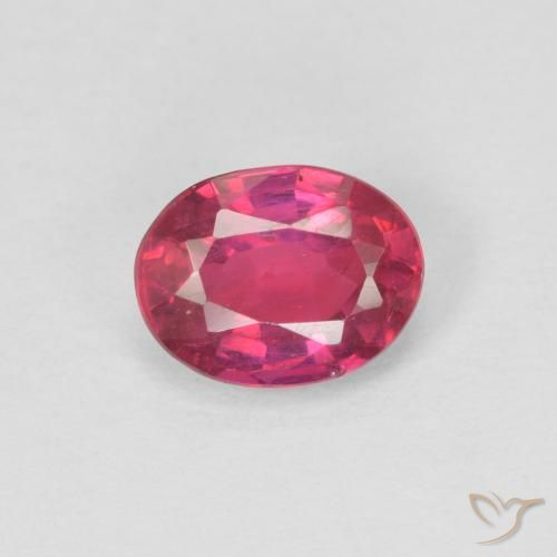 0.99ct Natürlicher Hellrot Rubin, Oval, VS-SI