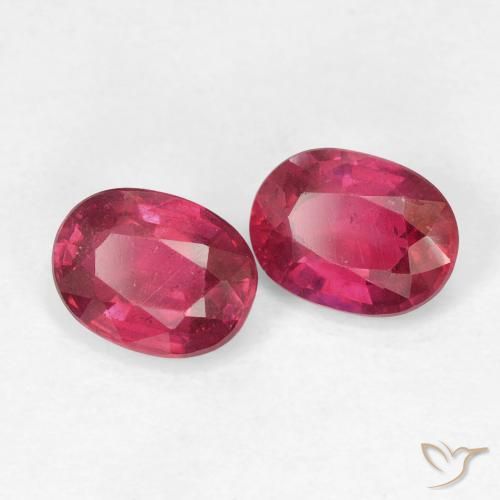 2.06 ct natürliche Tiefes rötliches Rosa Rubin-Edelsteine, Oval, VS