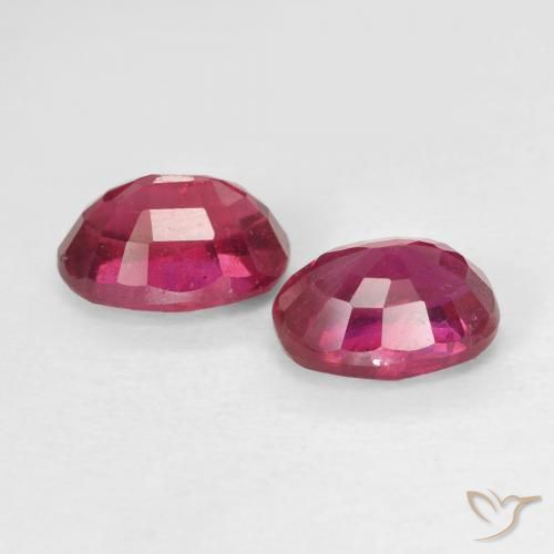 2.51 ct natürliche Medium Dark-Red Rubin-Edelsteine, Oval, VS