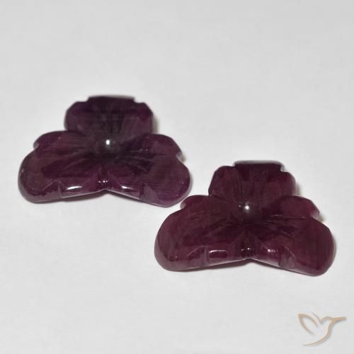 19.71 ct natürliche Mahagonirot Rubin-Edelsteine, Blumen-Schliff, Lichtundurchlässig