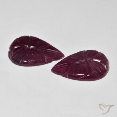 14.04 ct natürliche Himbeerrot Rubin-Edelsteine, Blumen-Schliff, Lichtundurchlässig