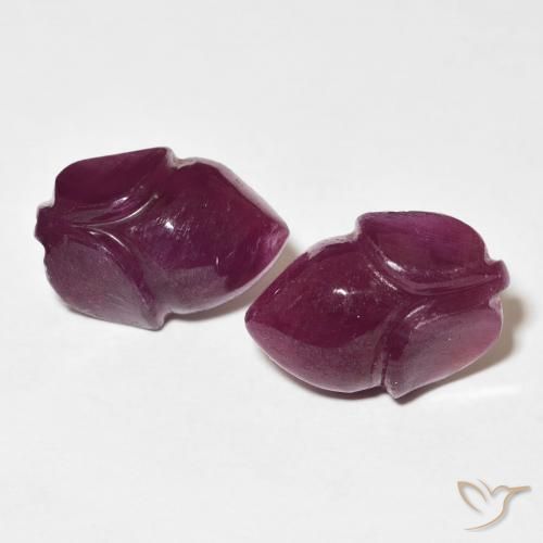 11.57ctw Natürlicher Medium Dark-Purple Rubin, Blumen-Schliff, Lichtundurchlässig