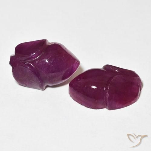 11.57 ct natürliche Medium Dark-Purple Rubin-Edelsteine, Blumen-Schliff, Lichtundurchlässig