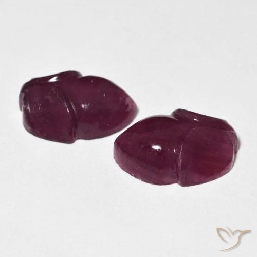 11.57 ct natürliche Medium Dark-Purple Rubin-Edelsteine, Blumen-Schliff, Lichtundurchlässig