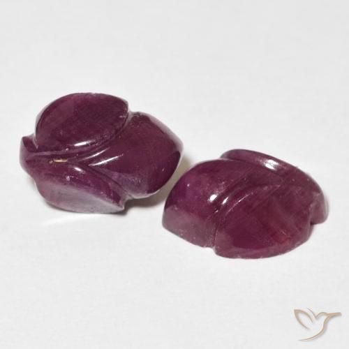 7.42 ct natürliche Himbeerrot Rubin-Edelsteine, Blumen-Schliff, Lichtundurchlässig
