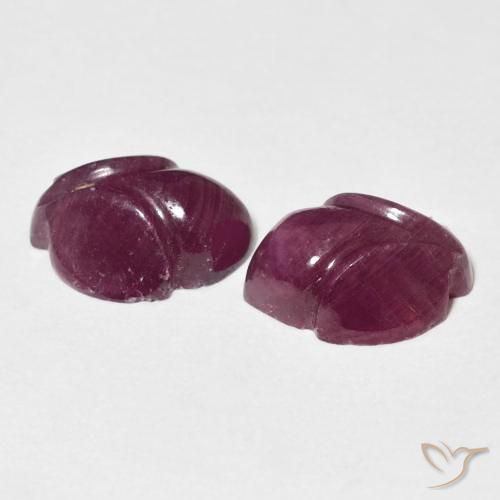 7.42 ct natürliche Himbeerrot Rubin-Edelsteine, Blumen-Schliff, Lichtundurchlässig