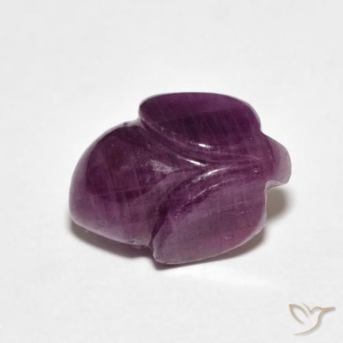 4.58ct Natürlicher Medium Dark-Purple Rubin, Blumen-Schliff, Lichtundurchlässig
