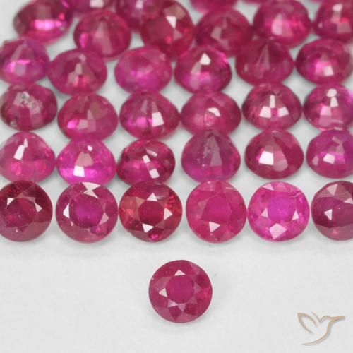 0.14ct Natürlicher Rosaig-rot Rubin, Runden, VS-SI