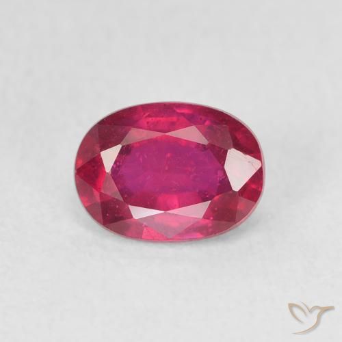 1.24ct Natürlicher Rosaig-rot Rubin, Oval, VS