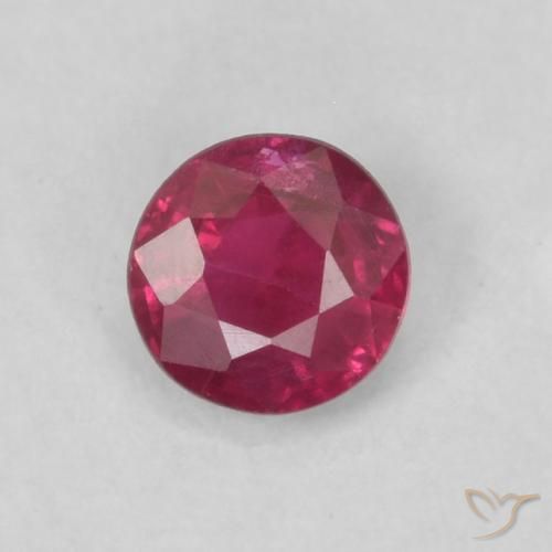 0.18ct Natürlicher Tiefes rötliches Rosa Rubin, Runden, VS