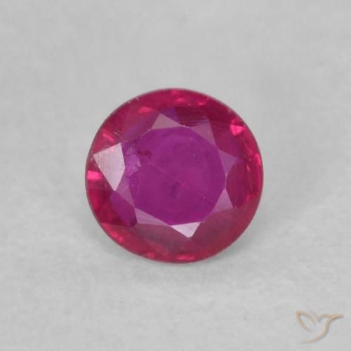 0.14ct Natürlicher Rosaig-rot Rubin, Runden, VS