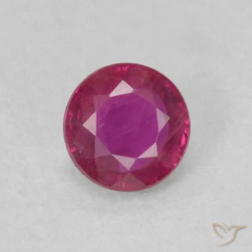 0.20ct Natürlicher Rosaig-rot Rubin, Runden, VS