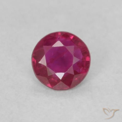 0.16ct Natürlicher Rosaig-rot Rubin, Runden, VS