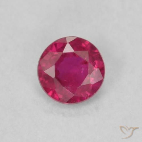 0.17ct Natürlicher Rosaig-rot Rubin, Runden, VS