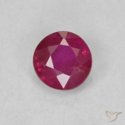 0.20ct Natürlicher Rosaig-rot Rubin, Runden, VS